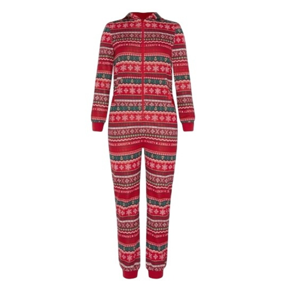 Savage X Fenty‎ Forever Savage Hooded Kids Onesie Timeless Red Winter Knit XL